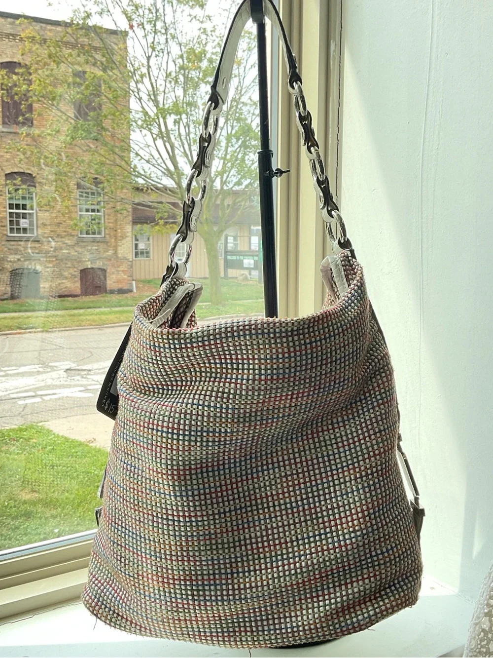 Woven Multicolor Hobo Shoulder Bag